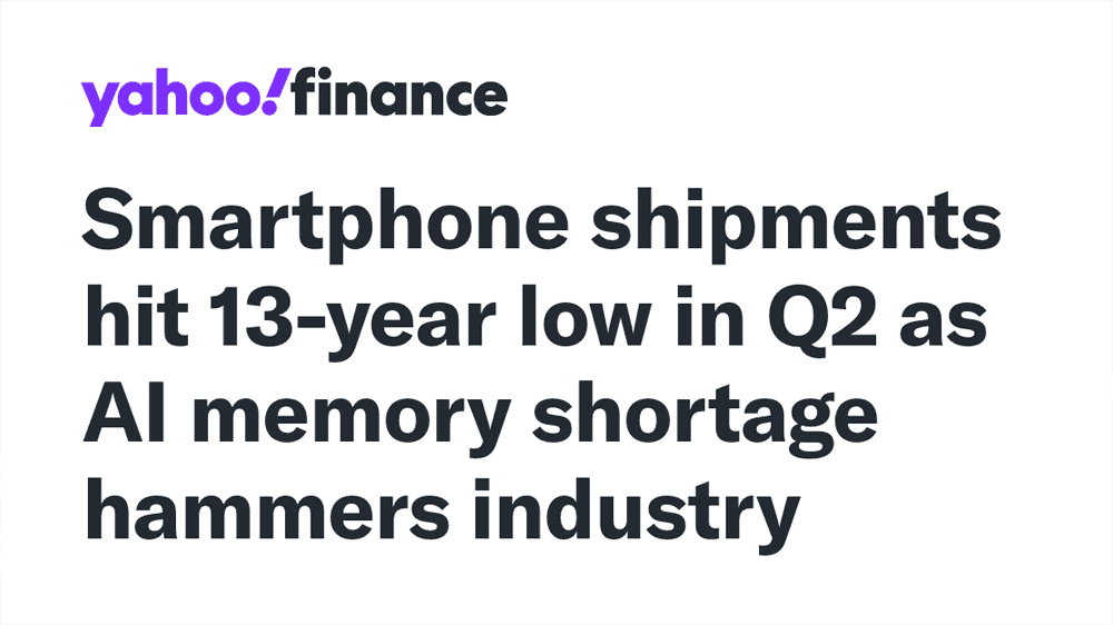 Smartphone shipments hit 13-year low